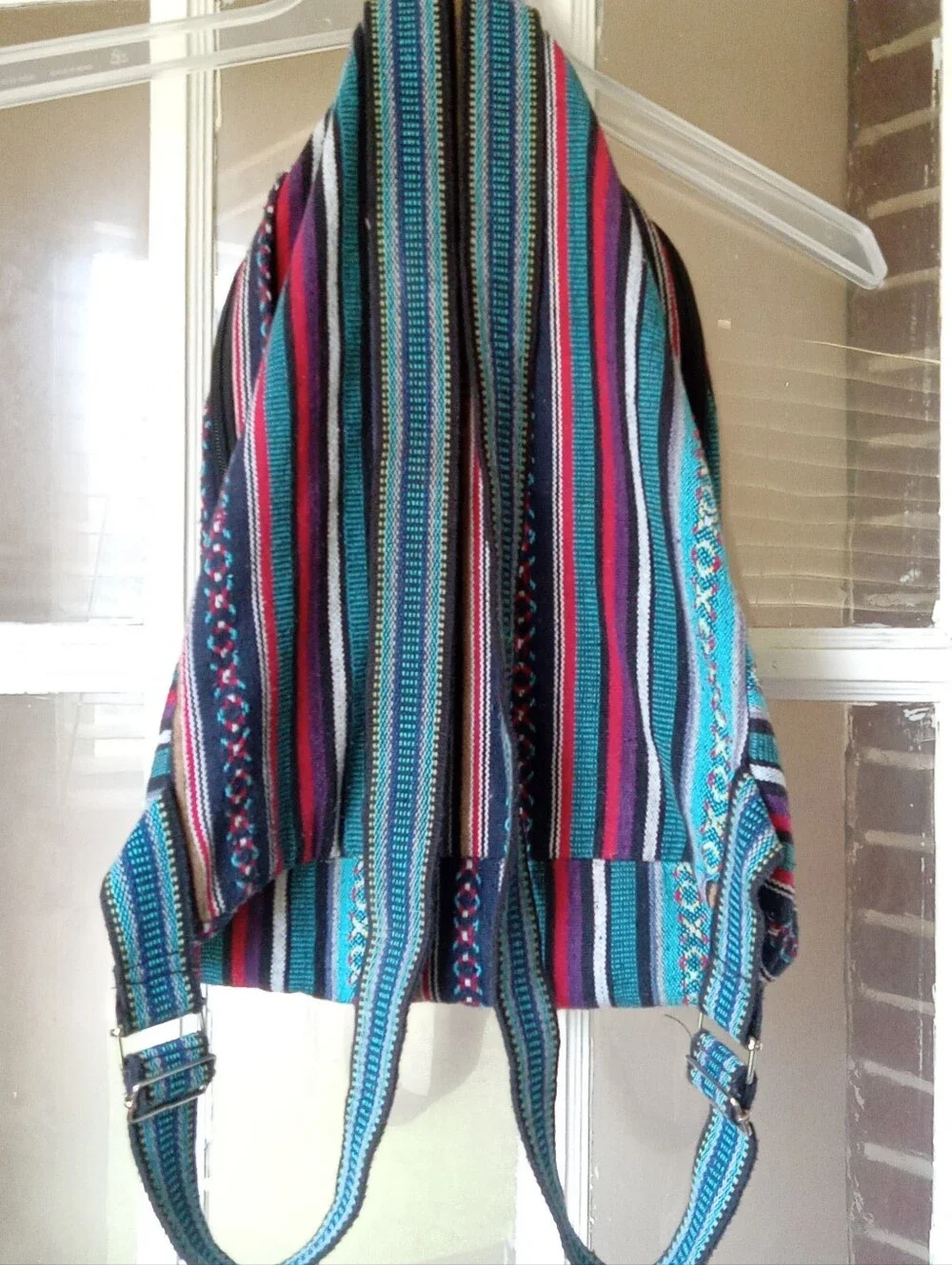 Boho Striped Multi-Color Woven Backpack